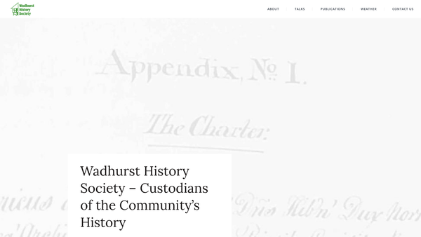 Screenshot of the Wadhurst History Society website