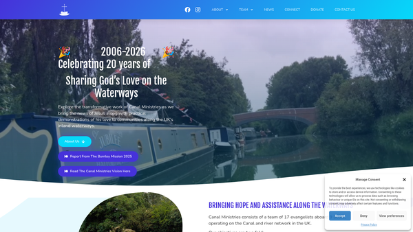 Screenshot of the Canal Ministries website