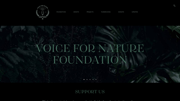 Screenshot of the Voice For Nature Foundation Limited website