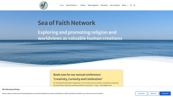 Screenshot of the The Sea Of Faith Network website