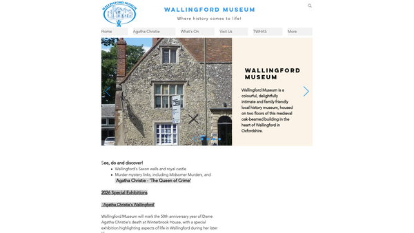 Screenshot of the Wallingford Museum website