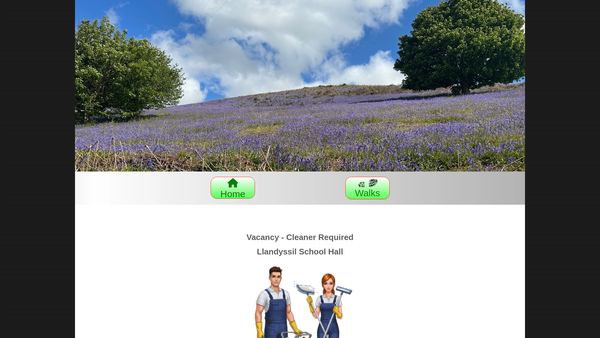 Screenshot of the Llandyssil Community Charitable Trust website