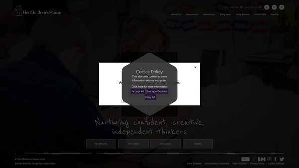 Screenshot of the The Children's House School website