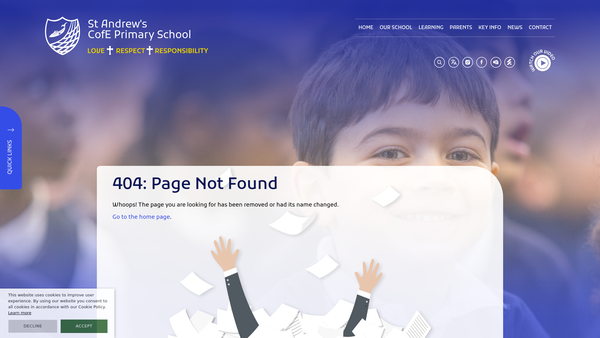 Screenshot of the St Andrew's School Totteridge Parent Teacher Association website