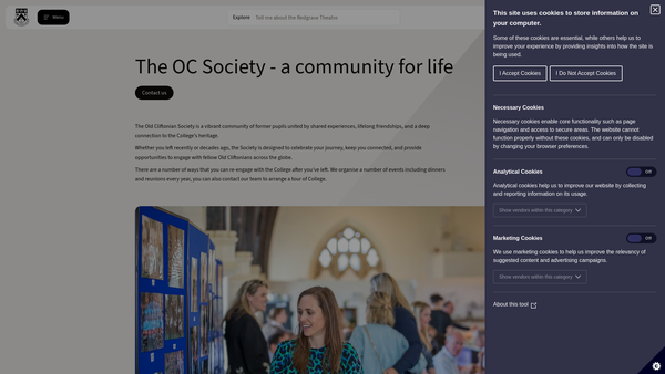 Screenshot of the Clifton College Endowment Fund website