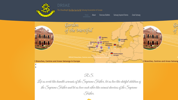 Screenshot of the The (Dayalbagh) Radhasoami Satsang Association Of Europe website