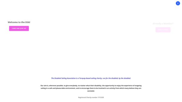 Screenshot of the Disabled Sailing Association Ltd website