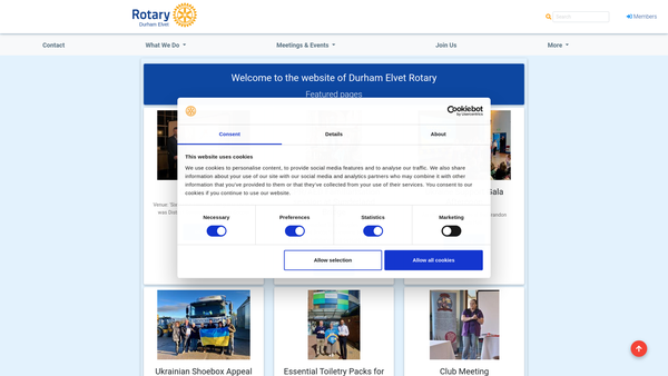 Screenshot of the Rotary Club Of Durham Elvet Trust Fund website