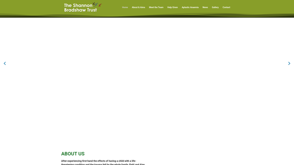 Screenshot of the The Shannon Bradshaw Trust website