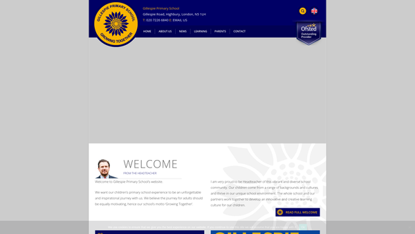 Screenshot of the Friends Of Gillespie PTA website