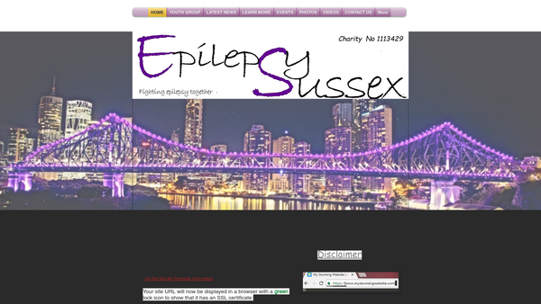 Screenshot of the Epilepsysussex website