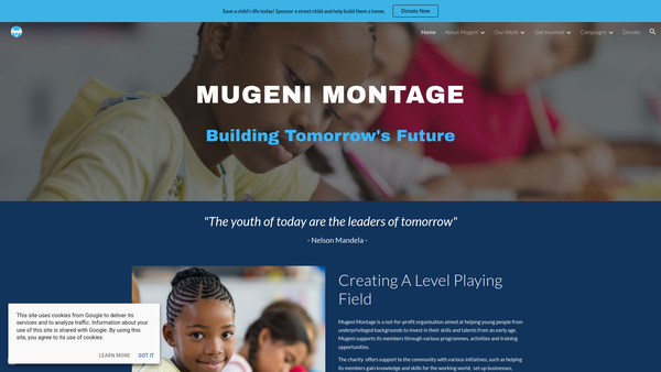 Screenshot of the Mugeni Association website