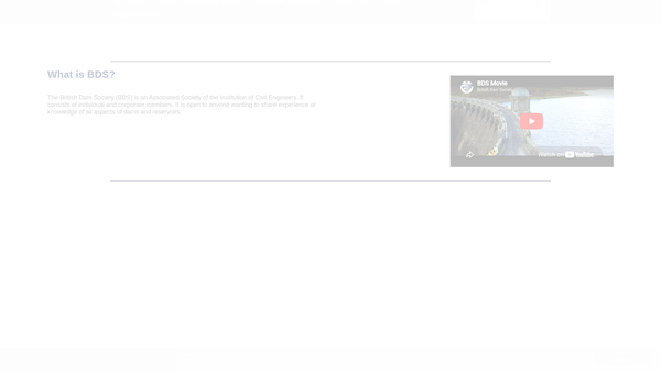Screenshot of the The British Dam Society website
