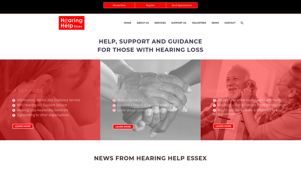 Screenshot of the Hearing Help Essex Limited website