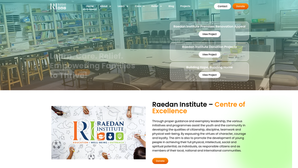 Screenshot of the Raedan Institute website