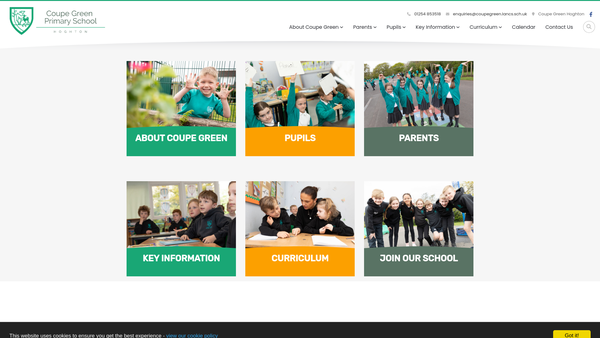 Screenshot of the Friends Of Coupe Green Primary School website