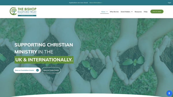 Screenshot of the The Bishop Radford Trust website