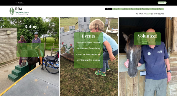 Screenshot of the The Shelley Centre For Therapeutic Riding website
