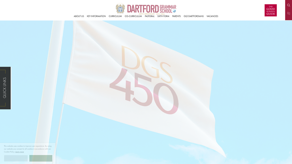 Screenshot of the Dartford Grammar School Parents' Association website