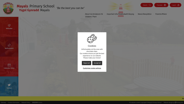 Screenshot of the Mayals Live And Kicking PTA website