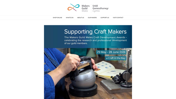 Screenshot of the The Makers Guild In Wales website