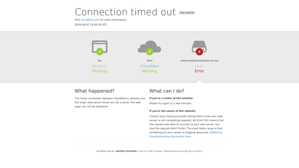 Screenshot of the Media Standards Trust website