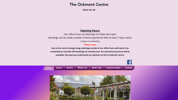 Screenshot of the Ockment Centre website
