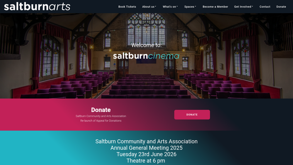 Screenshot of the Saltburn Community And Arts Association website