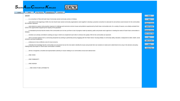 Screenshot of the South Asian Consortium Kirklees (Sack) website