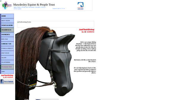 Screenshot of the Mawdesley Equine And People Trust website