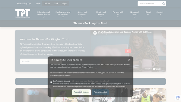 Screenshot of the Thomas Pocklington Trust website