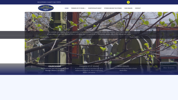 Screenshot of the The Friends Of St John's Churchyard Gt Marsden website