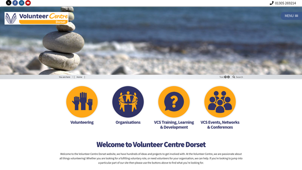 Screenshot of the Volunteer Centre Dorset website
