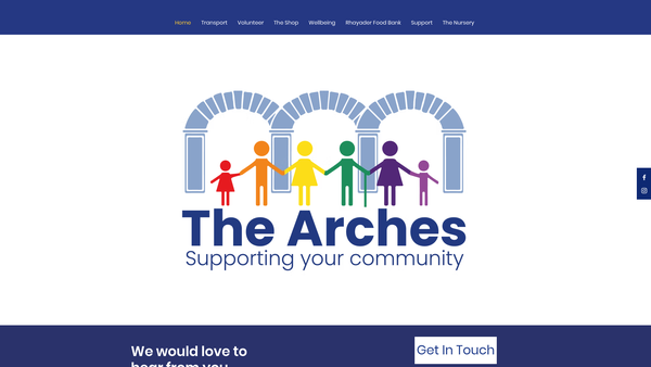 Screenshot of the Rhayader And District Community Support Limited website