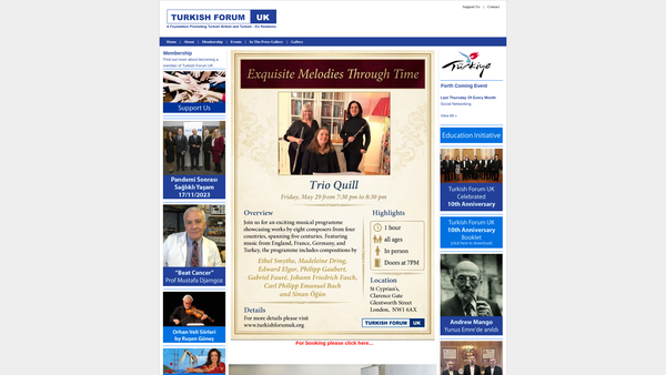 Screenshot of the Turkish Forum UK Trust website