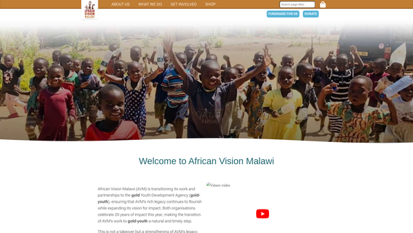 Screenshot of the gold-youth Africa Foundation UK website
