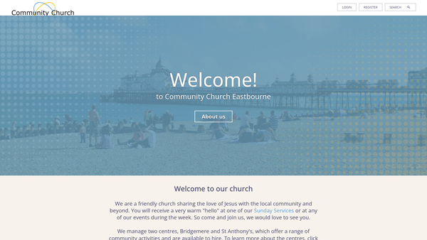 Screenshot of the Community Church - Eastbourne website