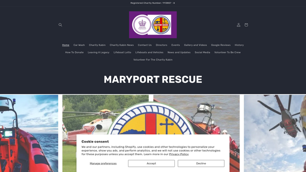 Screenshot of the Maryport Rescue website