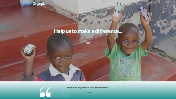 Screenshot of the 2 Hands website