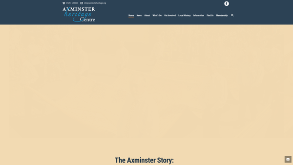 Screenshot of the Axminster Heritage Limited website