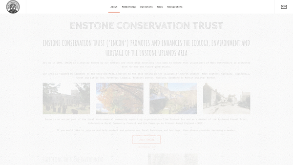 Screenshot of the Enstone Uplands And District Conservation Trust website