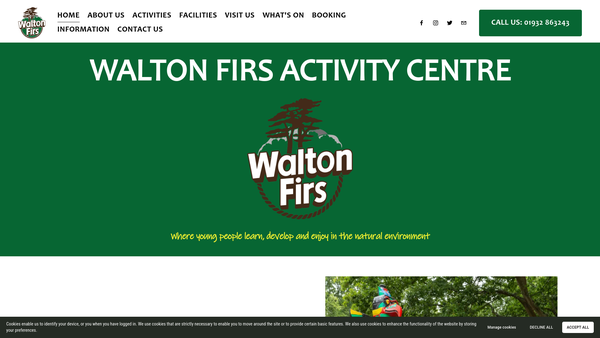 Screenshot of the Walton Firs Foundation website