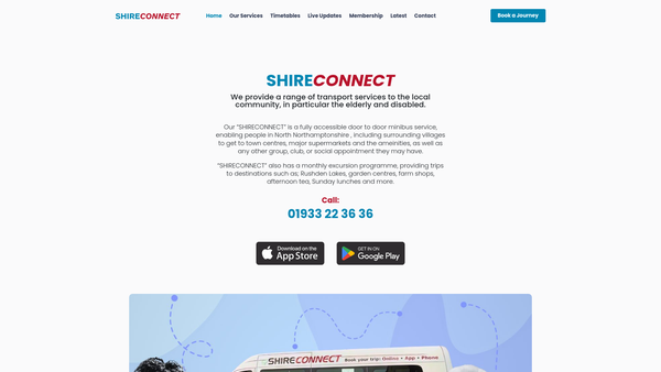 Screenshot of the Shire Community Services Ltd website