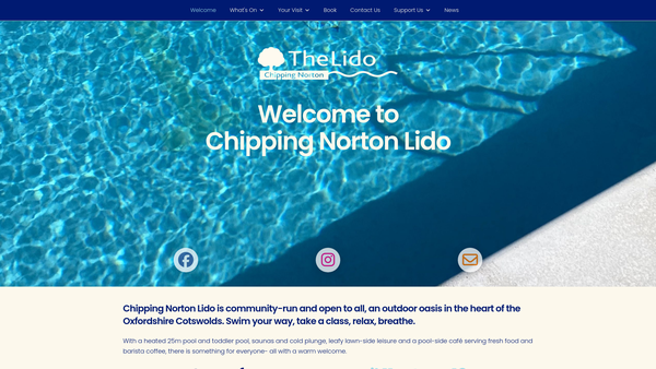 Screenshot of the Chipping Norton Lido Limited website