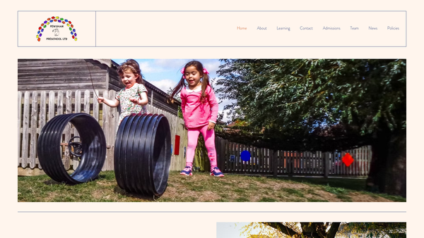 Screenshot of the Pewsham Pre-School Limited website