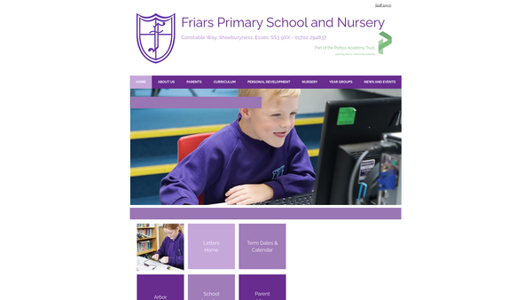 Screenshot of the Friars PTA website
