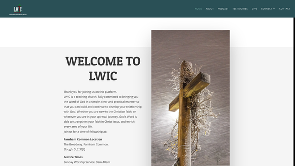 Screenshot of the Living Word International Church (England) website