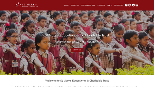 Screenshot of the St Mary's Educational And Charitable Trust website