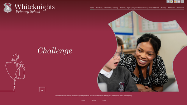 Screenshot of the Whiteknights Parent Community Association website