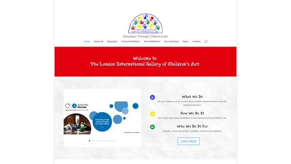Screenshot of the London International Gallery Of Children's Art website